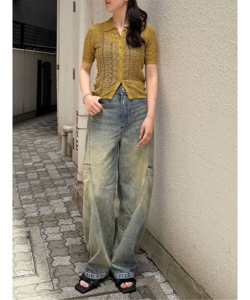 MURUA(ムルーア)の「パッチポケットバレルレッグデニム 夏服(デニムパンツ・レディース・ブルー/ブラック・1/2)」の5枚目の写真