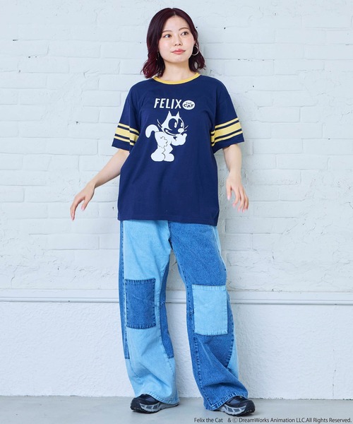 THE FELiX(フェリクス)の「【別注】FELIX プリント半袖Tシャツ/おとな(Tシャツ/カットソー・レディース・イエロー/ネイビー・160cm)」の3枚目の写真