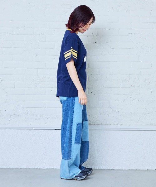 THE FELiX(フェリクス)の「【別注】FELIX プリント半袖Tシャツ/おとな(Tシャツ/カットソー・レディース・イエロー/ネイビー・160cm)」の4枚目の写真