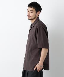 コットン刺繍シャツ 半袖