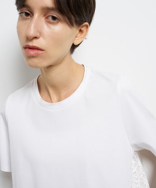 LANVIN en Bleu（ランバンオンブルー）の「レースコンビカットソー（Tシャツ/カットソー・レディース・オフホワイト/ブラック・38）」の9枚目の写真
