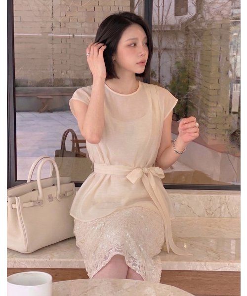 GIEMAR（ジエマル）の「PINTUCK SLEEVELESS IVORY ピンタックスリーブレスアイボリー（シャツ/ブラウス・レディース・その他・MEDIUM/SMALL）」の6枚目の写真