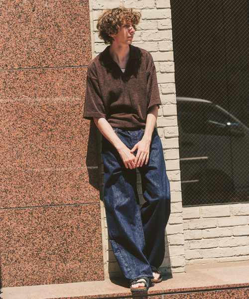 417 EDIFICE(フォーワンセブンエディフィス)の「NESTWELL 417別注 スキッパーシャツ(Tシャツ/カットソー・メンズ・オレンジ/ブラック系その他/ブラウン・MEDIUM/LARGE)」の5枚目の写真
