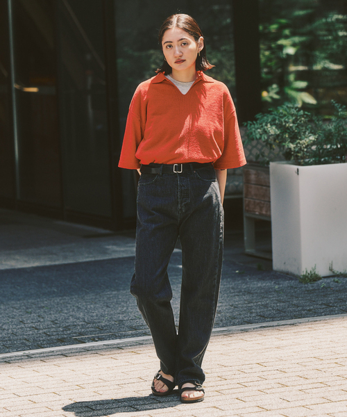 417 EDIFICE(フォーワンセブンエディフィス)の「NESTWELL 417別注 スキッパーシャツ(Tシャツ/カットソー・メンズ・オレンジ/ブラック系その他/ブラウン・MEDIUM/LARGE)」の6枚目の写真