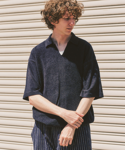 417 EDIFICE(フォーワンセブンエディフィス)の「NESTWELL 417別注 スキッパーシャツ(Tシャツ/カットソー・メンズ・オレンジ/ブラック系その他/ブラウン・MEDIUM/LARGE)」の8枚目の写真