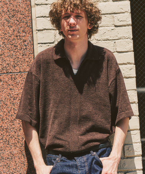417 EDIFICE(フォーワンセブンエディフィス)の「NESTWELL 417別注 スキッパーシャツ(Tシャツ/カットソー・メンズ・オレンジ/ブラック系その他/ブラウン・MEDIUM/LARGE)」の15枚目の写真