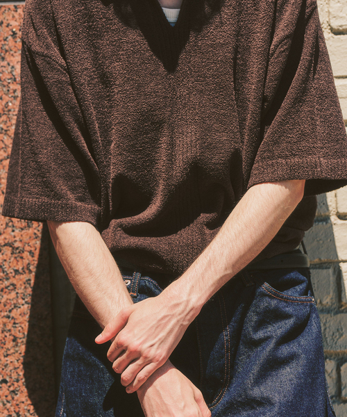 417 EDIFICE(フォーワンセブンエディフィス)の「NESTWELL 417別注 スキッパーシャツ(Tシャツ/カットソー・メンズ・オレンジ/ブラック系その他/ブラウン・MEDIUM/LARGE)」の16枚目の写真