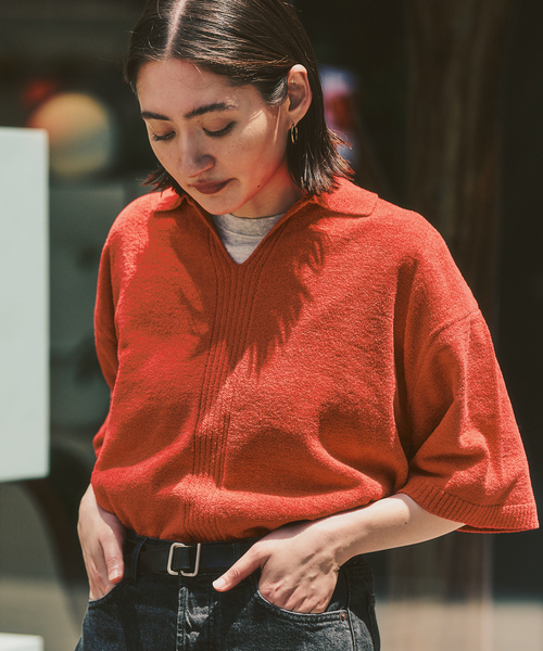 417 EDIFICE(フォーワンセブンエディフィス)の「NESTWELL 417別注 スキッパーシャツ(Tシャツ/カットソー・メンズ・オレンジ/ブラック系その他/ブラウン・MEDIUM/LARGE)」の17枚目の写真