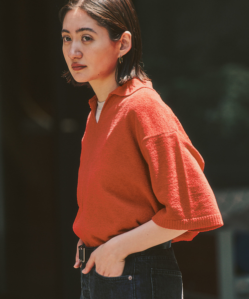 417 EDIFICE(フォーワンセブンエディフィス)の「NESTWELL 417別注 スキッパーシャツ(Tシャツ/カットソー・メンズ・オレンジ/ブラック系その他/ブラウン・MEDIUM/LARGE)」の18枚目の写真