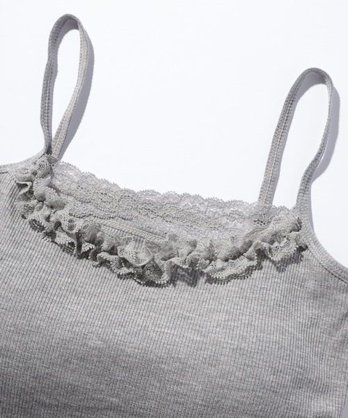 Lace Ladies（レースレディース）の「クロス レース ショート キャミ ブラトップ（キャミソール・レディース・ブラック/グレー/ピンク・FREE）」の21枚目の写真