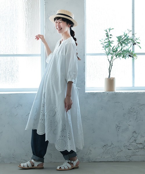 soulberry(ソウルベリー)の「スカラップレースのワンピース(ワンピース・レディース・オフホワイト・LL/3L/4L/5L/M/L)」の6枚目の写真