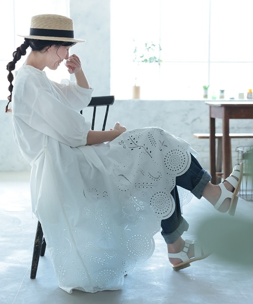 soulberry(ソウルベリー)の「スカラップレースのワンピース(ワンピース・レディース・オフホワイト・LL/3L/4L/5L/M/L)」の9枚目の写真
