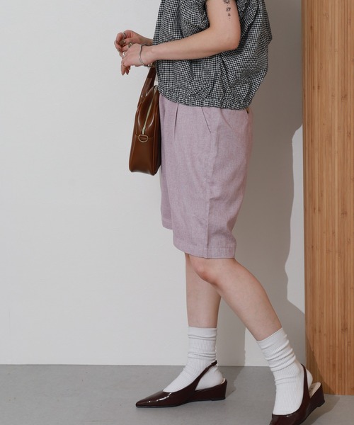 Re:EDIT(リエディ)の「リネンタッチショートパンツ(その他パンツ・レディース・ベージュ/ピンク・M)」の16枚目の写真