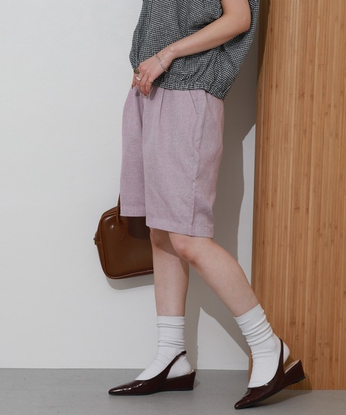 Re:EDIT(リエディ)の「リネンタッチショートパンツ(その他パンツ・レディース・ベージュ/ピンク・M)」の15枚目の写真