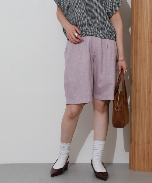 Re:EDIT(リエディ)の「リネンタッチショートパンツ(その他パンツ・レディース・ベージュ/ピンク・M)」の13枚目の写真