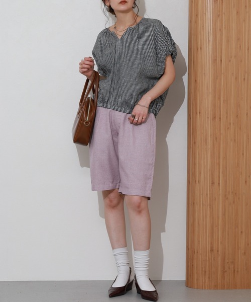 Re:EDIT(リエディ)の「リネンタッチショートパンツ(その他パンツ・レディース・ベージュ/ピンク・M)」の12枚目の写真