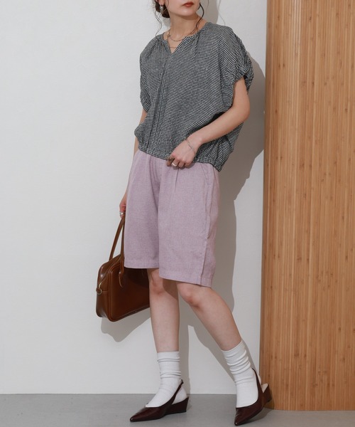 Re:EDIT(リエディ)の「リネンタッチショートパンツ(その他パンツ・レディース・ベージュ/ピンク・M)」の11枚目の写真