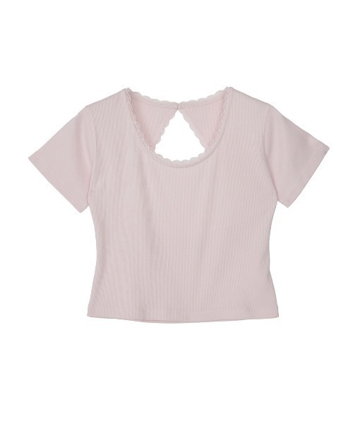 ELCHELE(エルチェレ)の「LACE TRIM RIB TEE(Tシャツ/カットソー・レディース・オフホワイト/ネイビー/ベビーピンク・FREE)」の17枚目の写真