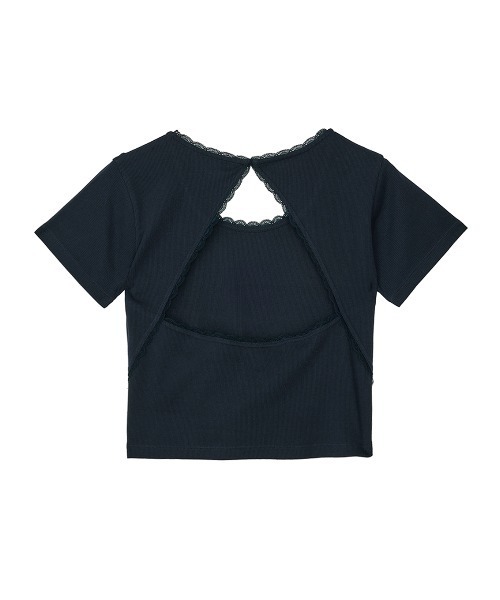 ELCHELE(エルチェレ)の「LACE TRIM RIB TEE(Tシャツ/カットソー・レディース・オフホワイト/ネイビー/ベビーピンク・FREE)」の20枚目の写真
