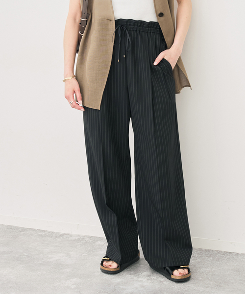 Spick & Span(スピックアンドスパン)の「ドライタッチドロストイージータックパンツ(スラックス・レディース・ブラック/ブラウン・38/36)」の1枚目の写真