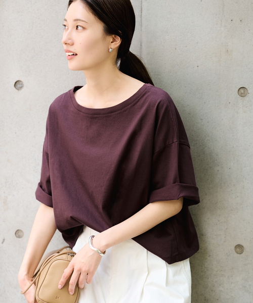 FRAMeWORK（フレームワーク）の「≪汗染み防止≫NANO-SHEER ZERO 2WAYTee（Tシャツ/カットソー・レディース・グレー/ブラック/ブラウン/ホワイト・FREE）」の4枚目の写真