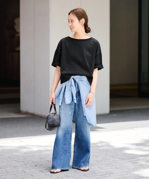 FRAMeWORK（フレームワーク）の「≪汗染み防止≫NANO-SHEER ZERO 2WAYTee（Tシャツ/カットソー・レディース・グレー/ブラック/ブラウン/ホワイト・FREE）」の5枚目の写真