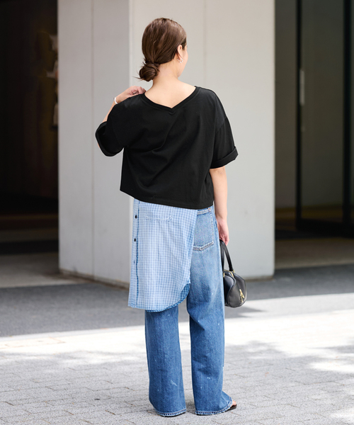 FRAMeWORK（フレームワーク）の「≪汗染み防止≫NANO-SHEER ZERO 2WAYTee（Tシャツ/カットソー・レディース・グレー/ブラック/ブラウン/ホワイト・FREE）」の7枚目の写真