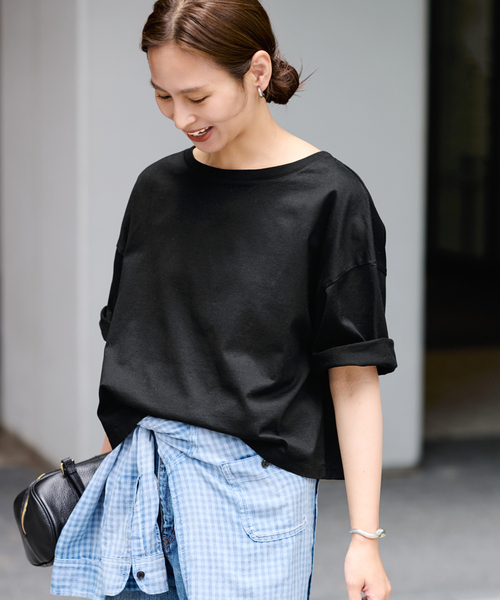 FRAMeWORK（フレームワーク）の「≪汗染み防止≫NANO-SHEER ZERO 2WAYTee（Tシャツ/カットソー・レディース・グレー/ブラック/ブラウン/ホワイト・FREE）」の8枚目の写真
