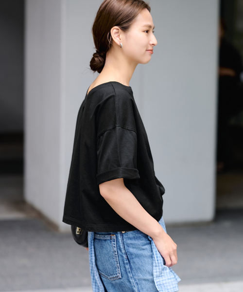 FRAMeWORK（フレームワーク）の「≪汗染み防止≫NANO-SHEER ZERO 2WAYTee（Tシャツ/カットソー・レディース・グレー/ブラック/ブラウン/ホワイト・FREE）」の9枚目の写真