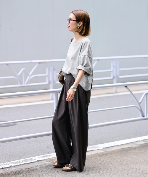 FRAMeWORK（フレームワーク）の「≪汗染み防止≫NANO-SHEER ZERO 2WAYTee（Tシャツ/カットソー・レディース・グレー/ブラック/ブラウン/ホワイト・FREE）」の13枚目の写真