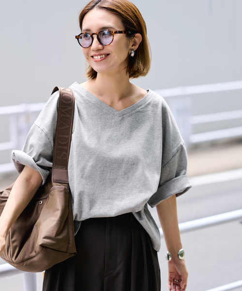 FRAMeWORK（フレームワーク）の「≪汗染み防止≫NANO-SHEER ZERO 2WAYTee（Tシャツ/カットソー・レディース・グレー/ブラック/ブラウン/ホワイト・FREE）」の15枚目の写真