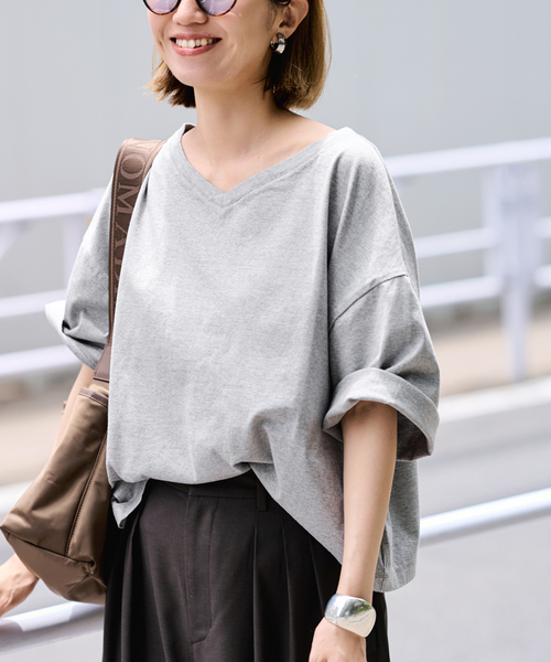 FRAMeWORK（フレームワーク）の「≪汗染み防止≫NANO-SHEER ZERO 2WAYTee（Tシャツ/カットソー・レディース・グレー/ブラック/ブラウン/ホワイト・FREE）」の16枚目の写真