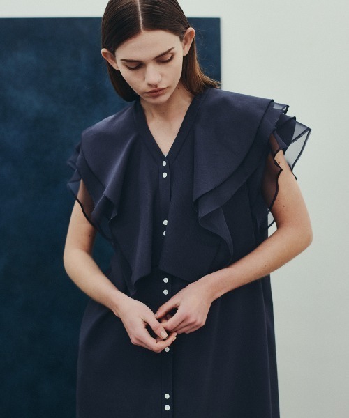 ADORE(アドーア)の「◆コットンダブルクロスワンピース(ワンピース・レディース・ネイビー/ホワイト系その他・38)」の17枚目の写真