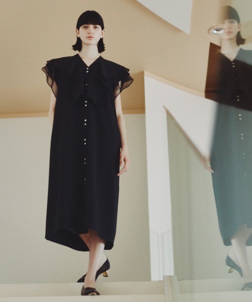 ADORE(アドーア)の「◆コットンダブルクロスワンピース(ワンピース・レディース・ネイビー/ホワイト系その他・38)」の13枚目の写真