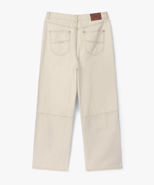 WEST GRAND BOULEVARD(ウエストグランドブルバード)の「カットオフヴィンテージルーズストレートパティグパンツ WASHED BEIGE(その他パンツ・メンズ・その他・MEDIUM/LARGE/X-LARGE)」の2枚目の写真