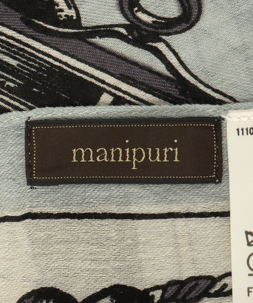 Spick & Span(スピックアンドスパン)の「manipuri / マニプリ 120*120 インドストール ビットバルーン(ストール/ショール・レディース・チャコールグレー・FREE)」の3枚目の写真
