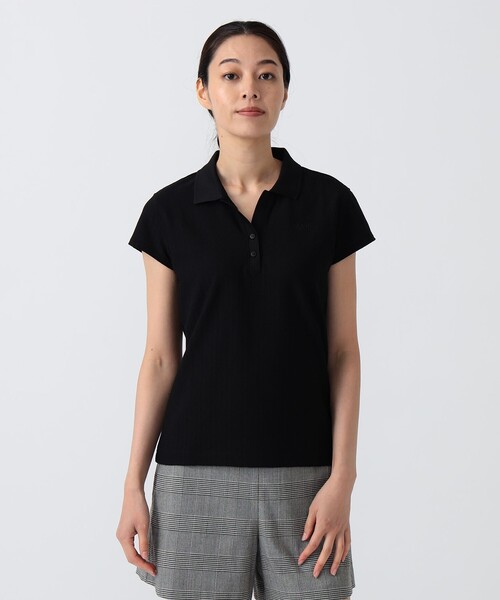 BEAMS GOLF(ビームスゴルフ)の「〈WOMEN〉PURPLE LABEL / ジャカード ストライプ シャツ(ポロシャツ・レディース・ブラック/ネイビー・SMALL/LARGE/MEDIUM)」の17枚目の写真