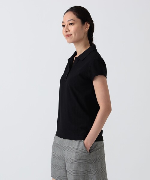 BEAMS GOLF(ビームスゴルフ)の「〈WOMEN〉PURPLE LABEL / ジャカード ストライプ シャツ(ポロシャツ・レディース・ブラック/ネイビー・SMALL/LARGE/MEDIUM)」の18枚目の写真