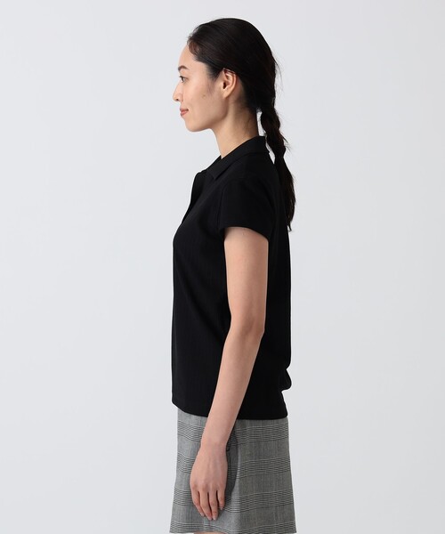 BEAMS GOLF(ビームスゴルフ)の「〈WOMEN〉PURPLE LABEL / ジャカード ストライプ シャツ(ポロシャツ・レディース・ブラック/ネイビー・SMALL/LARGE/MEDIUM)」の19枚目の写真