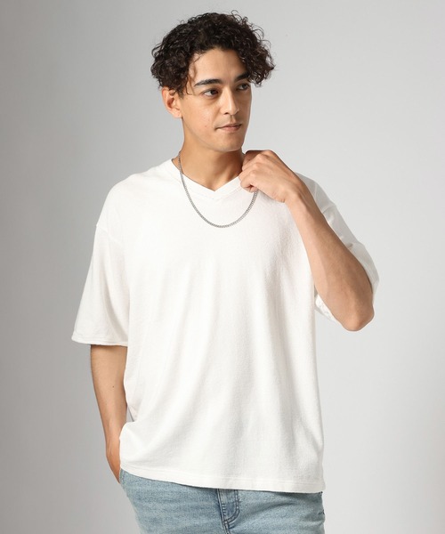 BAYFLOW(ベイフロー)の「ピグメントVネックTシャツ(Tシャツ/カットソー・メンズ・チャコール/オフホワイト・MEDIUM/LARGE)」の2枚目の写真