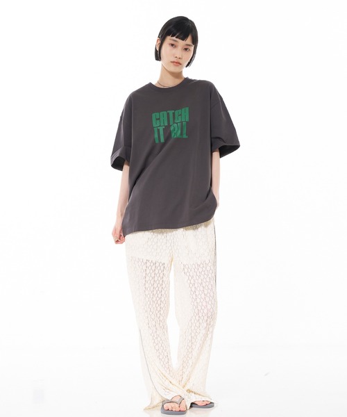 NOMINE（ノミネ）の「レース シアー 配色ウエスト トラックパンツ｜裏地つき スリット（その他パンツ・レディース・アイボリー・S/M）」の6枚目の写真