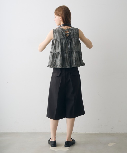 Crisp(クリスプ)の「check tiered blouse / チェックティアードブラウス(シャツ/ブラウス・レディース・ブラック/ブラウン・FREE)」の12枚目の写真