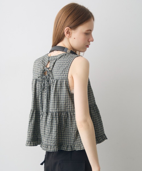 Crisp(クリスプ)の「check tiered blouse / チェックティアードブラウス(シャツ/ブラウス・レディース・ブラック/ブラウン・FREE)」の6枚目の写真
