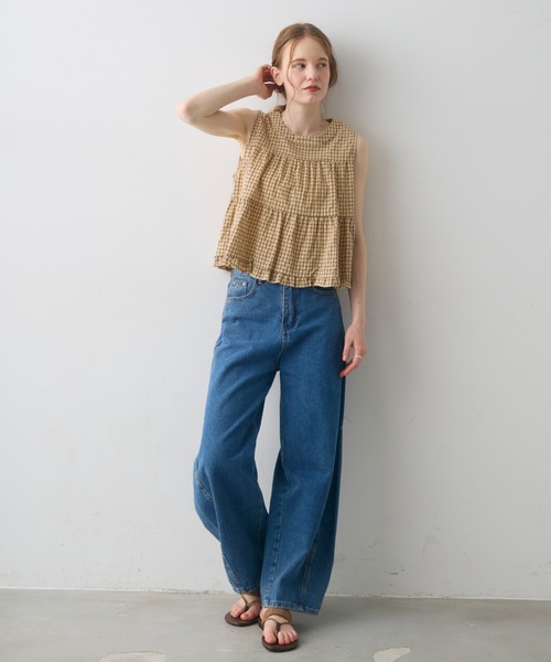 Crisp(クリスプ)の「check tiered blouse / チェックティアードブラウス(シャツ/ブラウス・レディース・ブラック/ブラウン・FREE)」の22枚目の写真