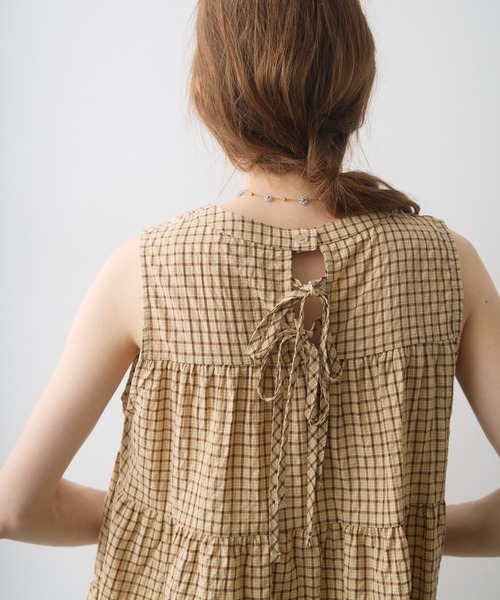 Crisp(クリスプ)の「check tiered blouse / チェックティアードブラウス(シャツ/ブラウス・レディース・ブラック/ブラウン・FREE)」の16枚目の写真