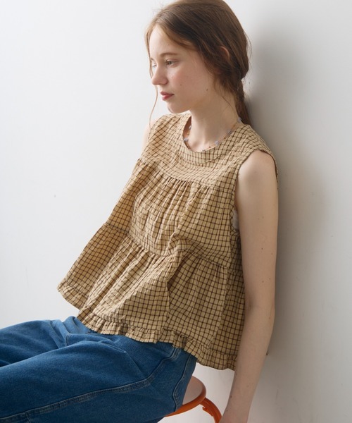 Crisp(クリスプ)の「check tiered blouse / チェックティアードブラウス(シャツ/ブラウス・レディース・ブラック/ブラウン・FREE)」の17枚目の写真