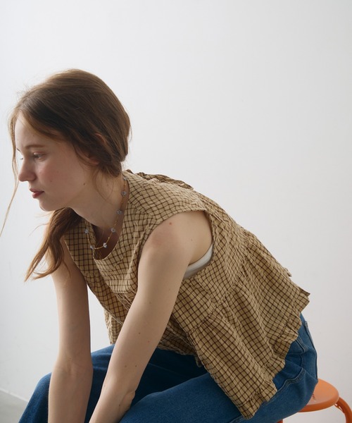 Crisp(クリスプ)の「check tiered blouse / チェックティアードブラウス(シャツ/ブラウス・レディース・ブラック/ブラウン・FREE)」の18枚目の写真