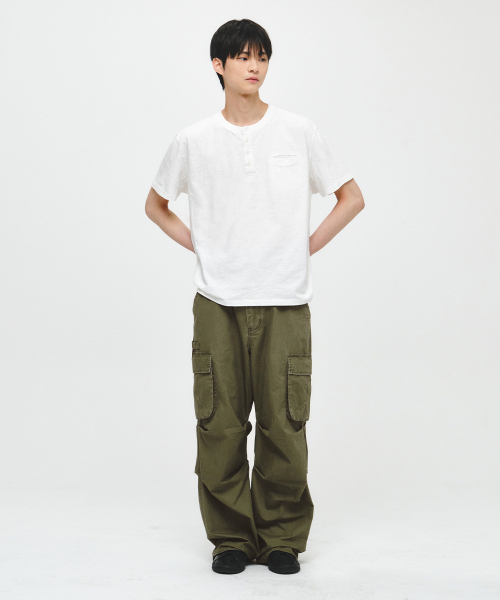 INTEMPOMOOD（インテンポムード）の「リコンフェイドカーゴパンツ_オリーブ（その他パンツ・メンズ・オリーブ・MEDIUM/LARGE/X-LARGE）」の9枚目の写真