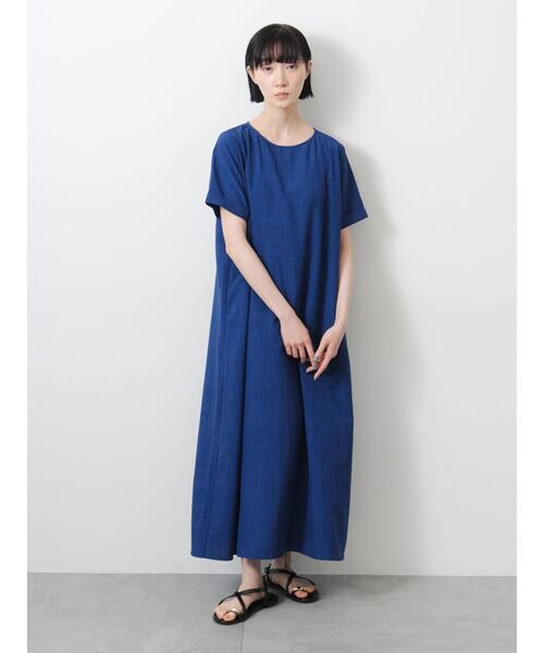 Samansa Mos2(サマンサ モスモス)の「◇【接触冷感/吸水速乾】リネンタッチマキシワンピース(ワンピース・レディース・ブルー/ブラウン/チャコールグレー・F)」の5枚目の写真