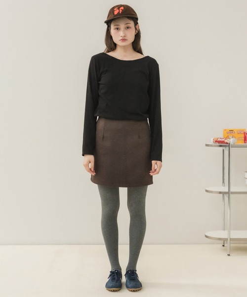 HEILIS（ヘイリス）の「前後2WAYネックPO/プルオーバー 長袖トップス 2WAYトップス 前後2WAY ボートネック 長袖カットソー ボーダートップス 無地トップス 韓国ファッション レディライク カジュアル デイリー 秋服 冬服 アイボリー ピンク グレー ブラック ボーダー（Tシャツ/カットソー・レディース・ホワイト系その他/アイボリー/ピンク/グレー/ブラック/ブラック系その他・FREE）」の19枚目の写真